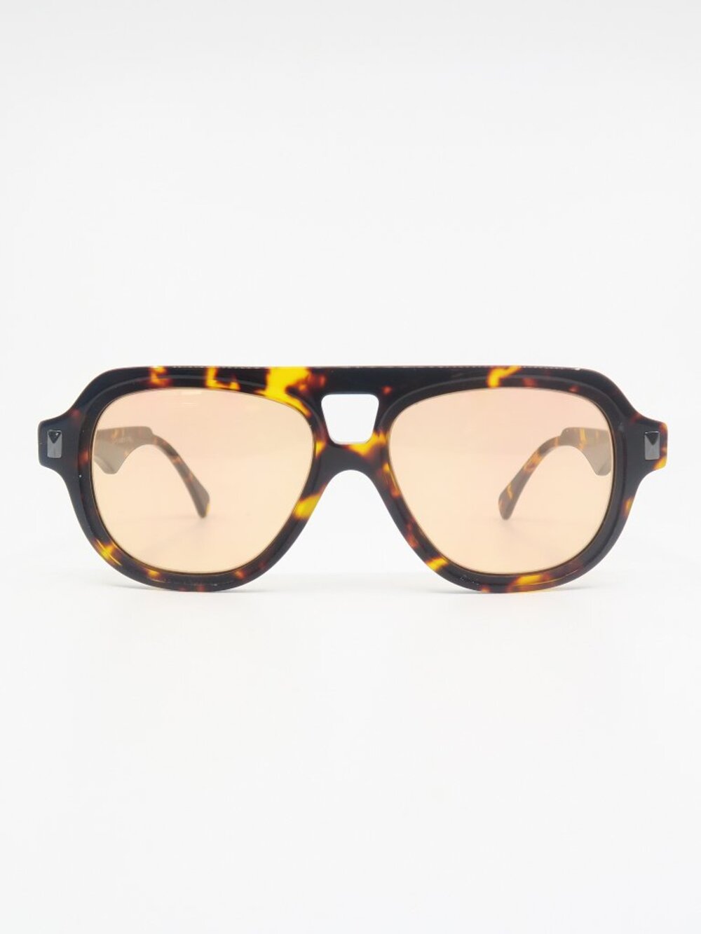 Light Tint Brown Tortoise/Orange Lenses, New Aviator, Fashion Unisex Sunglasses.
